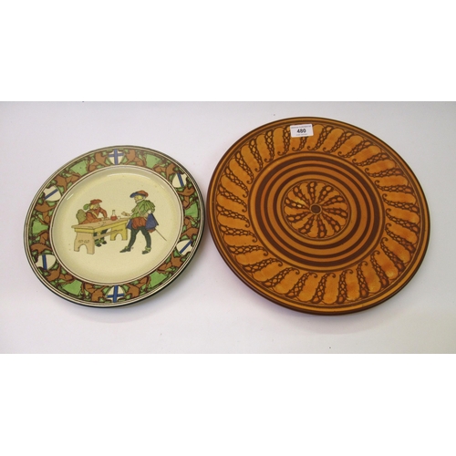 480 - Royal Doulton charger with a stylised scroll design, 34cm diameter, together with a Royal Doulton Se... 