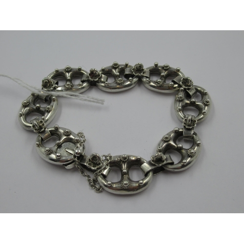 831 - Italian Peruzzi alternating chain link bracelet