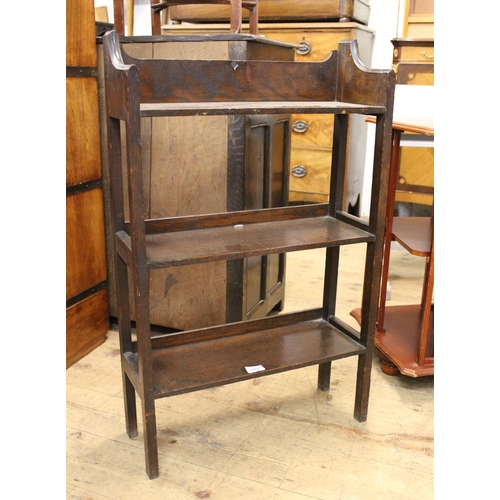 1222 - Early 20th Century Heals small open bookcase, 55 x 20 x 89cm high