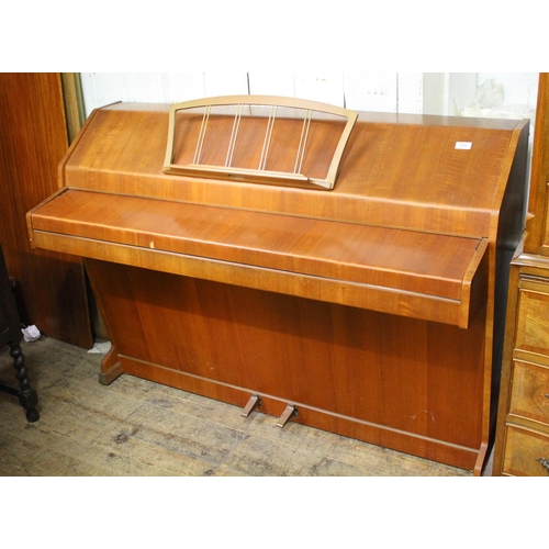 1332 - Eavestaff teak cased mini piano