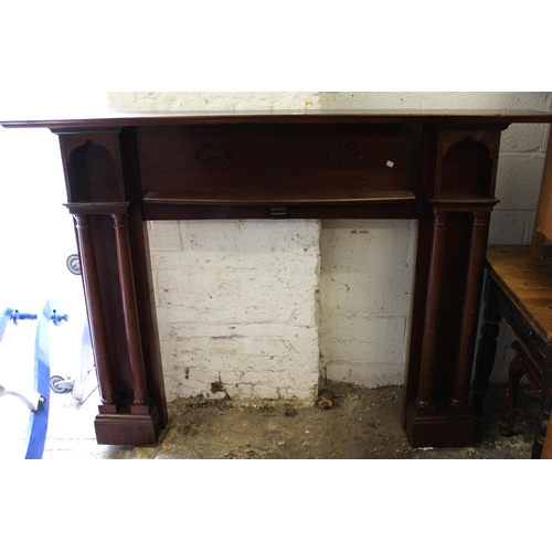 1406 - Art Nouveau mahogany fire surround