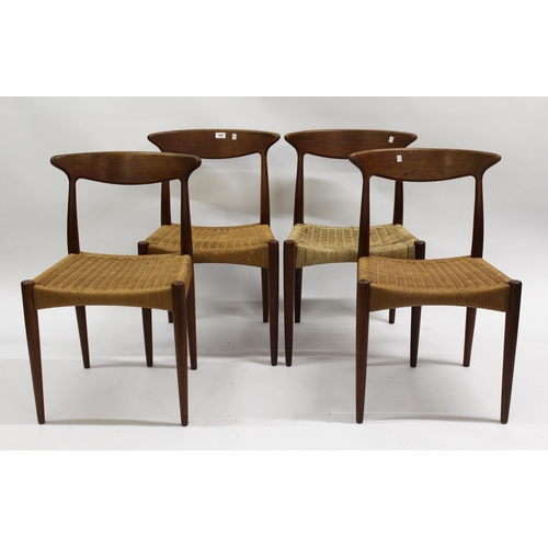 1486 - Arne Hovmand Olsen for Mogens Kold, set of four 1950's Danish teak dining chairs