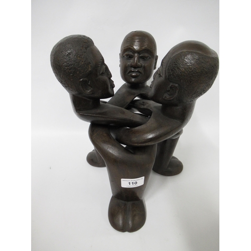 110 - African hardwood native figural carving, 29cm high