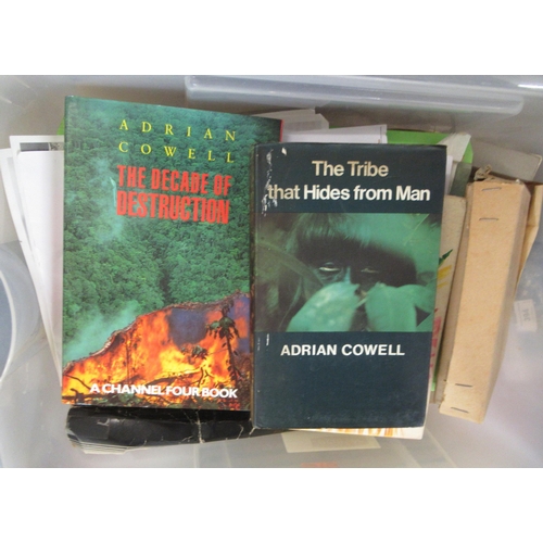 122 - Adrian Cowell (British film maker and author), large quantity of photographs, scripts and volumes re... 