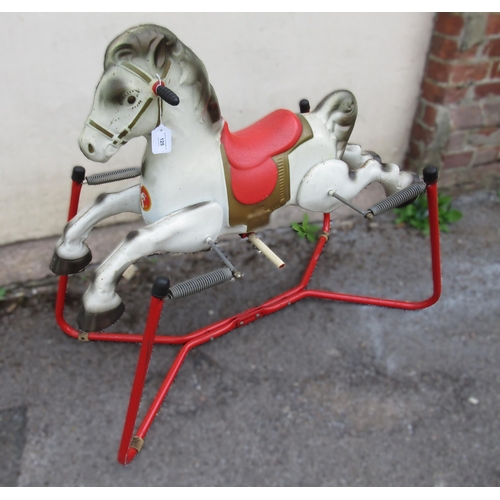 125 - Child's mid 20th Century Mobo metal rocking horse