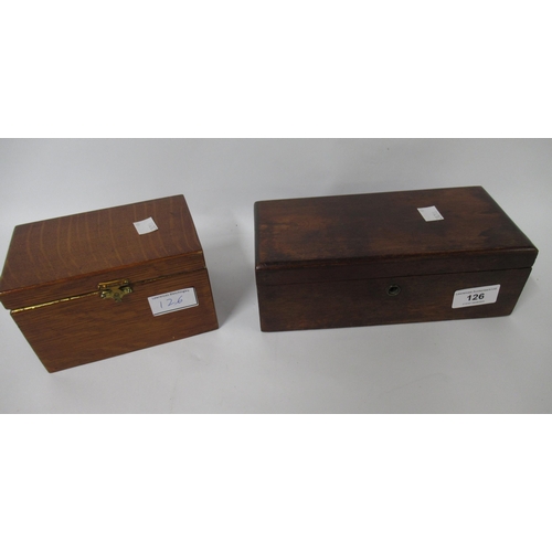 126 - Two small late 19th / early 20th century wooden cased music boxes