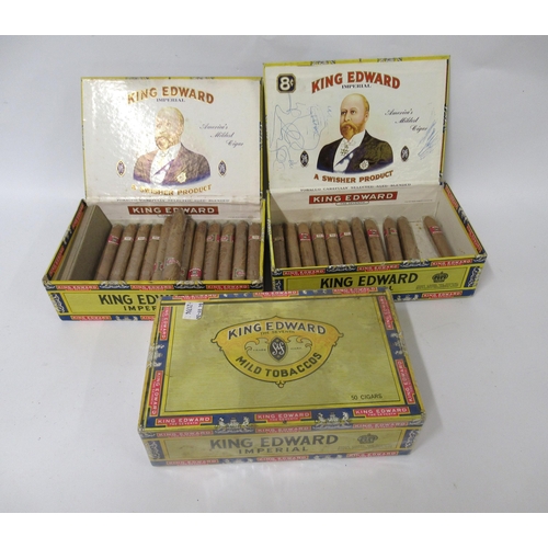 132 - Kind Edward box of fifty Imperial cigars sealed, together with two opened part boxes of cigars