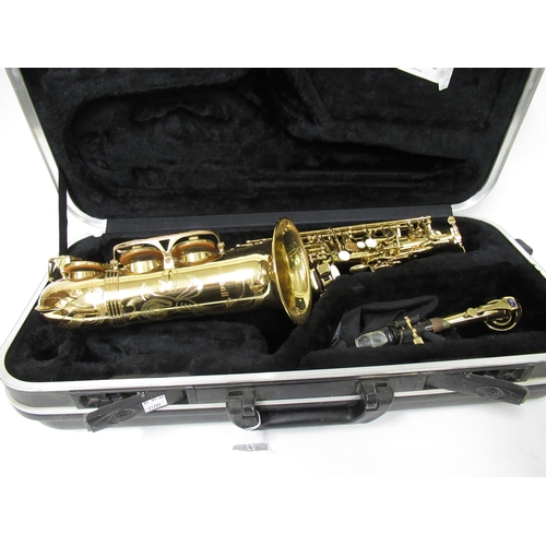 152 - Revolution II brass saxophone by Trevor J. James & Co, in original fitted travel case