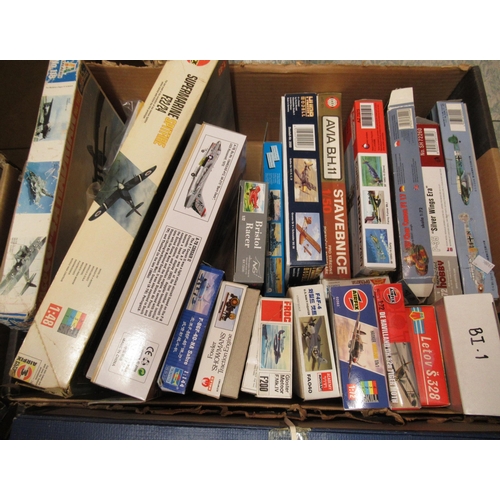 160 - Five boxes containing a large quantity of plastic construction kits, including Airfix, Italeri and R... 