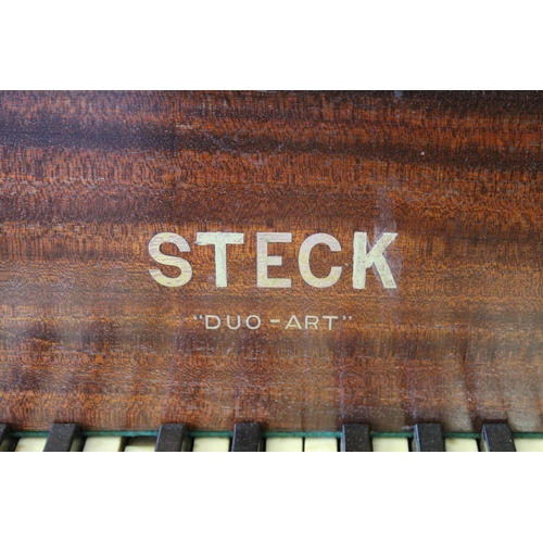 1689 - Mahogany cased baby grand piano by Steck Dua'art (the player mechanism removed)