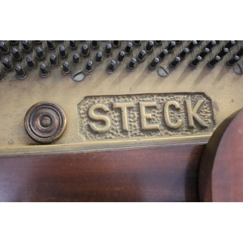 1689 - Mahogany cased baby grand piano by Steck Dua'art (the player mechanism removed)