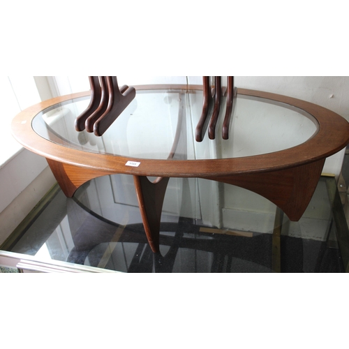 1723 - G Plan teak Astro coffee table with glass insert top designed by Victor Wilkins, 122 x 66 x 42cm hig... 