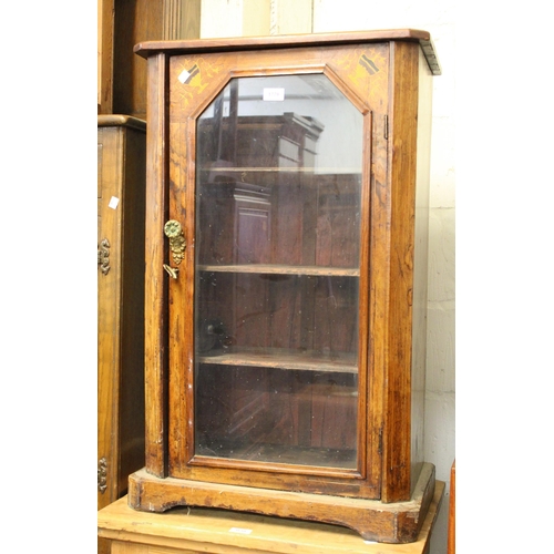 1779 - Victorian walnut marquetry inlaid single door music cabinet, 56 x 34 x 89cm high