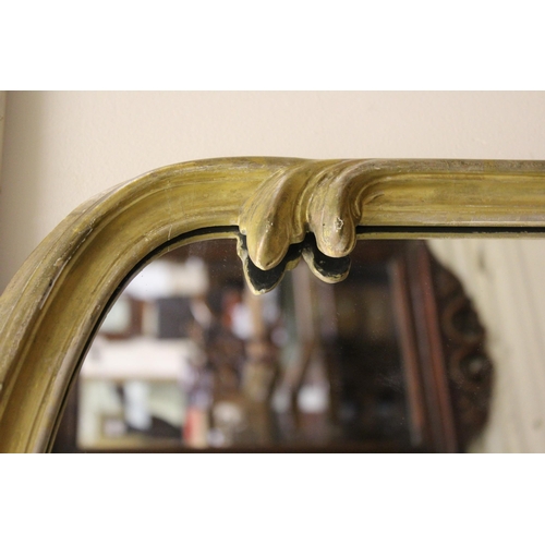 1786 - 19th Century gilded composition arch top overmantel mirror, 145 x 93cm