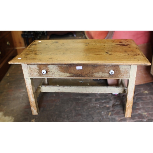 1790 - Continental pitch pine bedside cabinet with marble inset top, 37cm wide, together with another simil... 