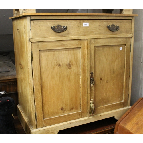 1800 - Small 19th Century stripped and polished pine two door cupboard on bracket feet, 80cm wide, together... 