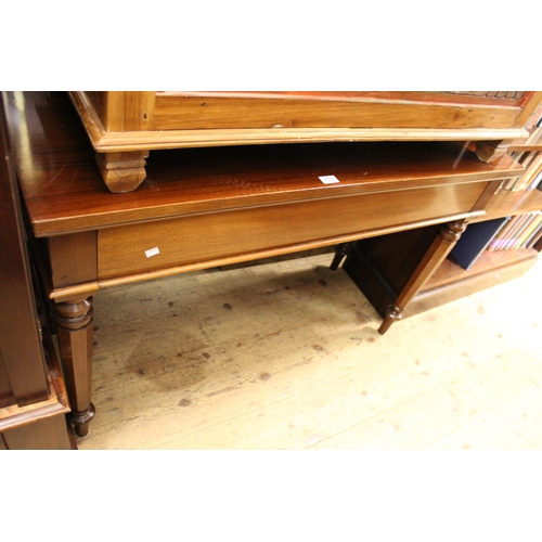 1819 - 19th Century rectangular mahogany console table with a long frieze drawer, raised on octagonal taper... 