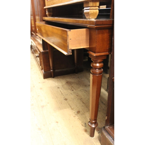 1819 - 19th Century rectangular mahogany console table with a long frieze drawer, raised on octagonal taper... 