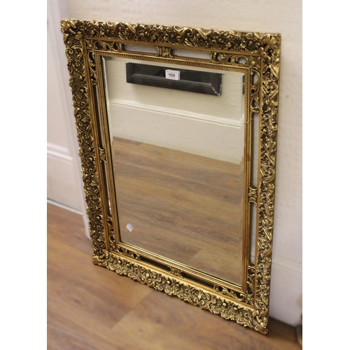 1826 - Rectangular gilded composition wall mirror with pierced frame