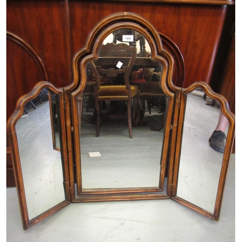 1850 - 1930's walnut triple folding dressing table mirror