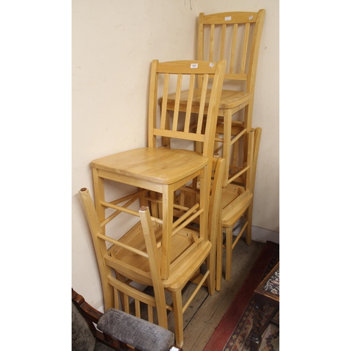 1852 - Set of six reproduction beechwood kitchen chairs