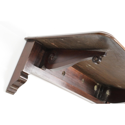 1901 - Late 19th / early 20th Century mahogany wall mounting folding ship's table, 85cm wide x 51cm deep