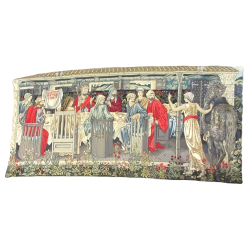 42 - Modern machine woven tapestry panel after Edward Burne-Jones, 78 x 150cm, together with another simi... 