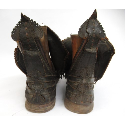 52 - Pair of 19th Century Turkish leather shoes