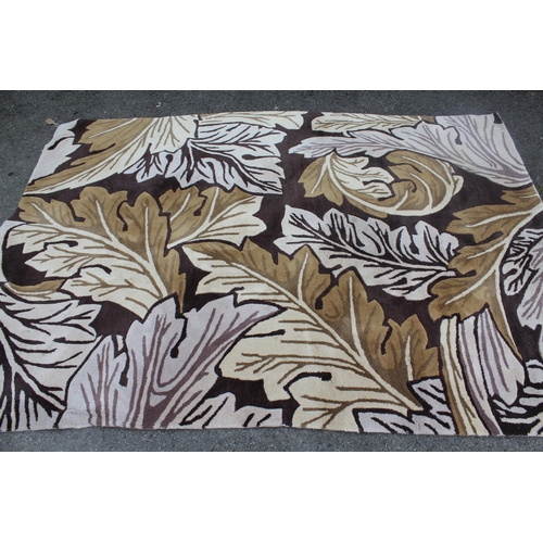 6 - Modern Morris & Co. machine woven rug of stylised floral design in shades of cream and brown, 243 x ... 