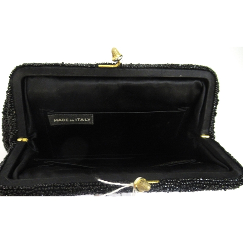 62 - Gucci, beaded satin evening purse with gold tone acorn closure