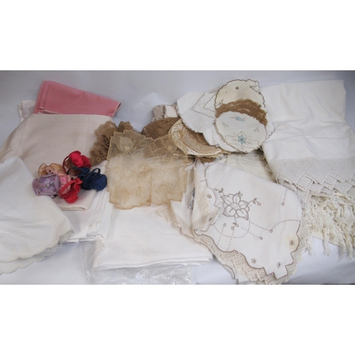 69 - Quantity of various table linen, including drawn thread work and damask