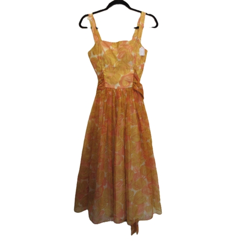 75 - Vintage evening gown by Jonelle, labelled size 16, together with a 1950's day dress with boned bodic... 