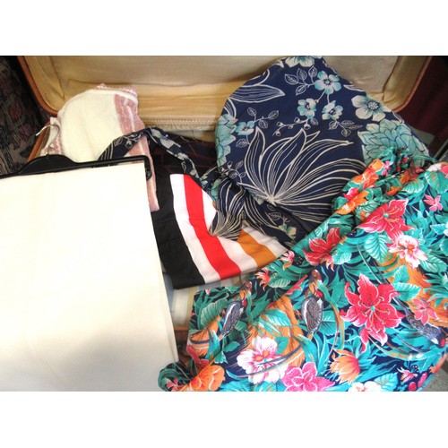 61A - Suitcase containing a quantity of various 1970's ladies clothing including Jake, London and Lapidus ... 