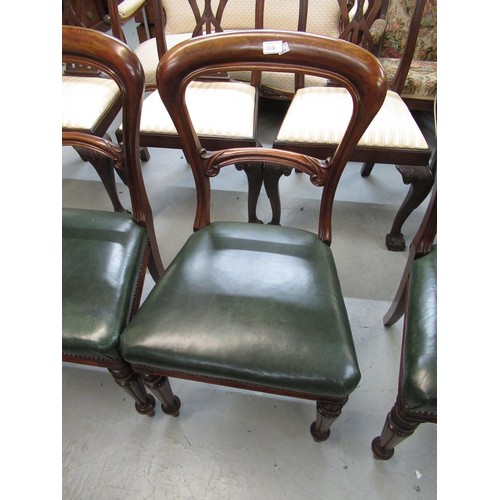 1686 - Set of eight 19th Century mahogany balloon back dining chairs on turned reeded tapering front suppor... 