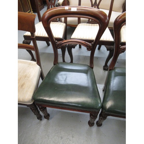 1686 - Set of eight 19th Century mahogany balloon back dining chairs on turned reeded tapering front suppor... 