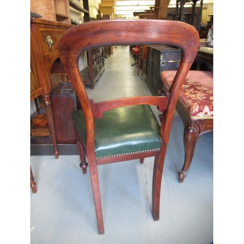 1686 - Set of eight 19th Century mahogany balloon back dining chairs on turned reeded tapering front suppor... 