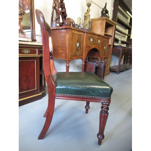 1686 - Set of eight 19th Century mahogany balloon back dining chairs on turned reeded tapering front suppor... 