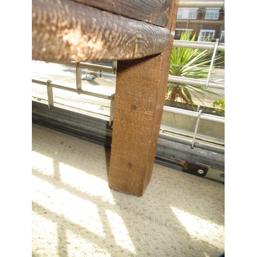 1784 - 19th Century Continental painted pine trunk, the hinged plank lid above stile supports, 97cm wide