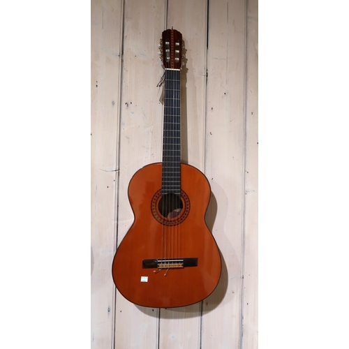 107 - Modern Artesania Admira Flamenco guitar (split to top), together with another labelled Cortez, both ... 