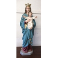Early to mid 20th Century painted plaster figure of the Madonna and ...