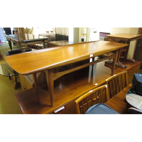 1632 - Mid 20th Century teak rectangular coffee table, together with a nest of three occasional tables