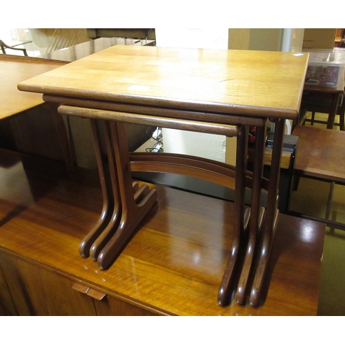 1632 - Mid 20th Century teak rectangular coffee table, together with a nest of three occasional tables