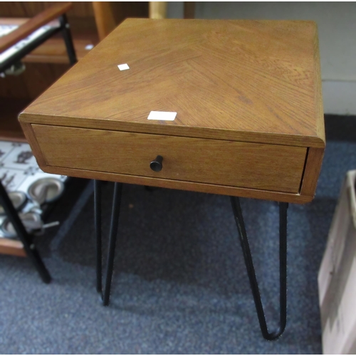 1646 - John Lewis oak bedside table on stylised metal legs