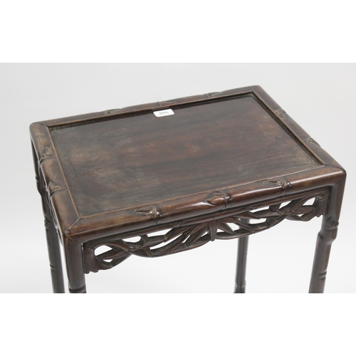 1648 - Late 19th / early 20th Century Chinese rectangular hardwood occasional table, with pierced frieze