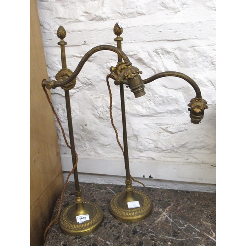 1658 - Pair of 19th Century French ormolu adjustable lamps, 60cm high