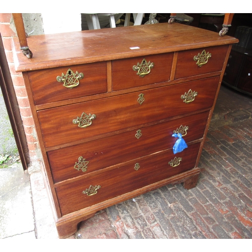 1684 - 19th Century mahogany straight front chest of three short drawers over three long drawers