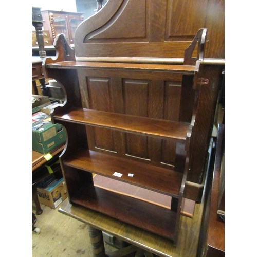 1692 - Late 19th Century walnut four shelf hanging wall bracket, 61cm wide x 89cm high