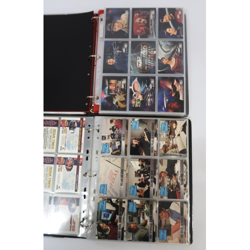 285 - Five albums containing various Star Trek trading card sets by Skybox, including some autograph cards