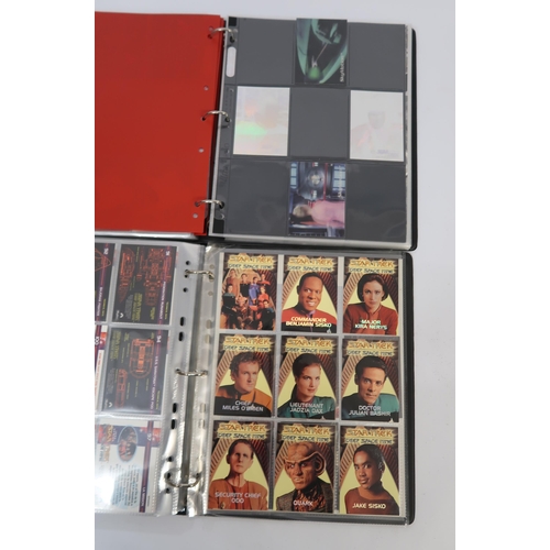 285 - Five albums containing various Star Trek trading card sets by Skybox, including some autograph cards