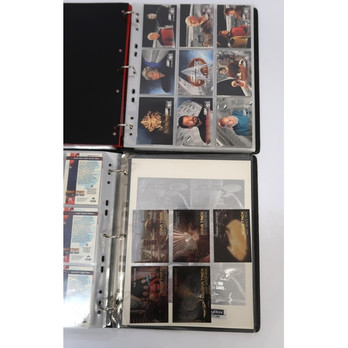 285 - Five albums containing various Star Trek trading card sets by Skybox, including some autograph cards